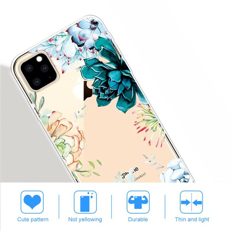 Hoesje voor iPhone 11 Pro Max Naadloze Aquarel Bloemen