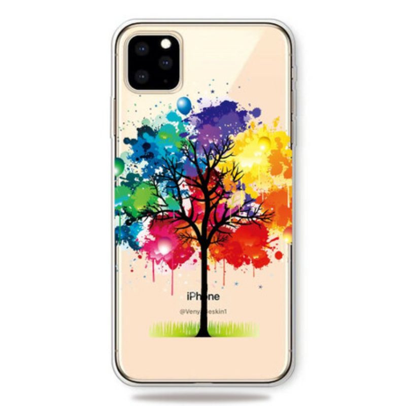 Hoesje voor iPhone 11 Pro Max Naadloze Aquarel Boom