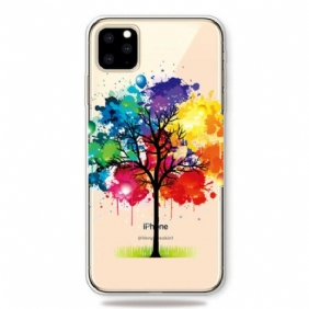 Hoesje voor iPhone 11 Pro Max Naadloze Aquarel Boom