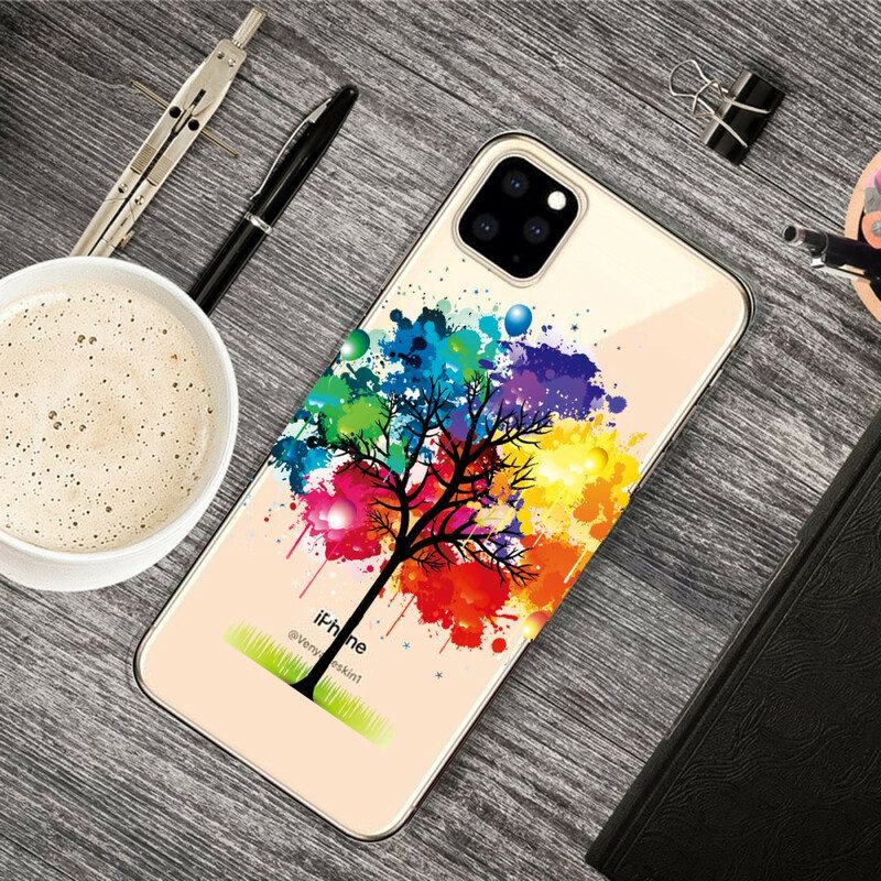 Hoesje voor iPhone 11 Pro Max Naadloze Aquarel Boom