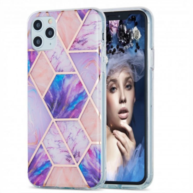 Hoesje voor iPhone 11 Pro Max Siliconen Marmeren Geometrie