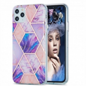 Hoesje voor iPhone 11 Pro Max Siliconen Marmeren Geometrie