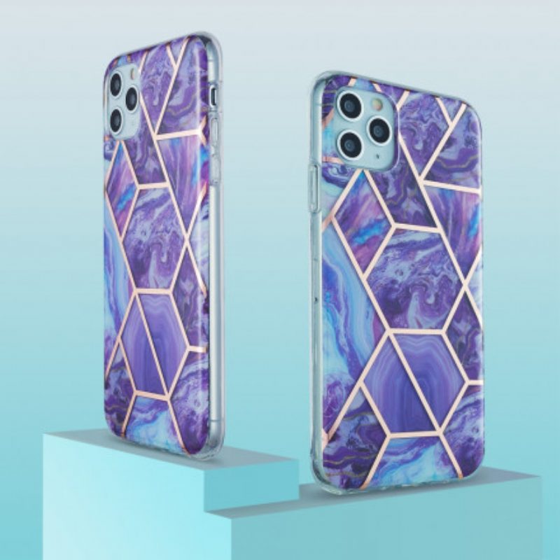 Hoesje voor iPhone 11 Pro Max Siliconen Marmeren Geometrie