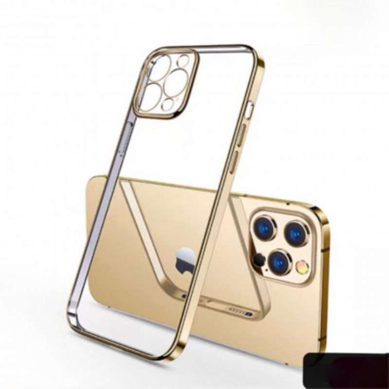 Hoesje voor iPhone 11 Pro Max Transparante Randen In Metalen Stijl Sulada