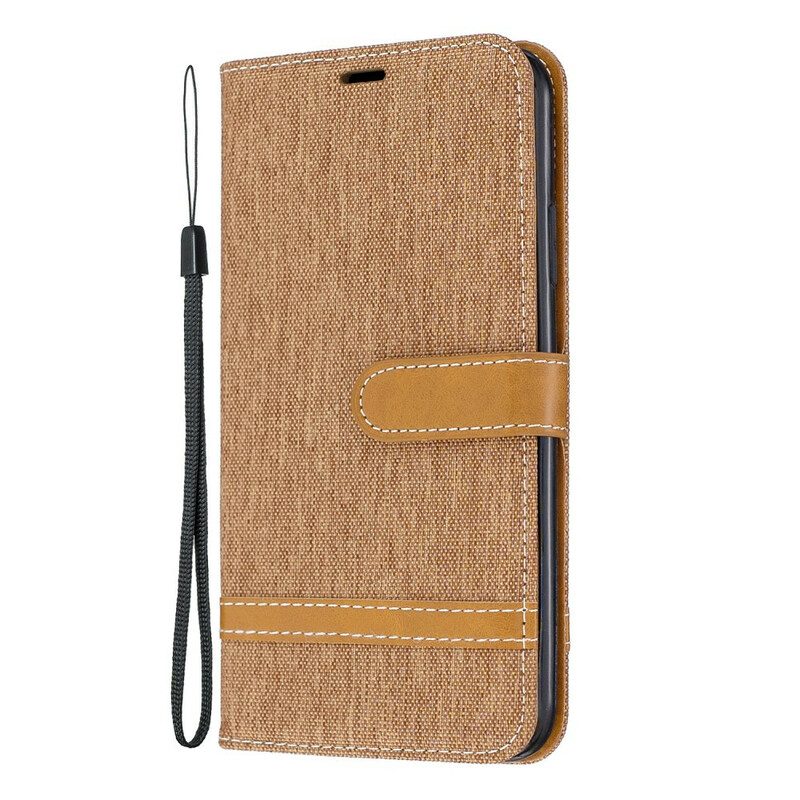 Leren Hoesje voor iPhone 11 Pro Max Met Ketting Band Van Stof En Leereffect