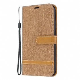 Leren Hoesje voor iPhone 11 Pro Max Met Ketting Band Van Stof En Leereffect