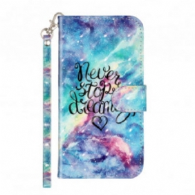 Leren Hoesje voor iPhone 11 Pro Max Stop Nooit Met Lanyard