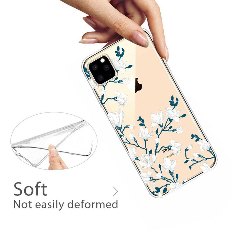 Telefoonhoesje voor iPhone 11 Pro Max Witte Bloemen