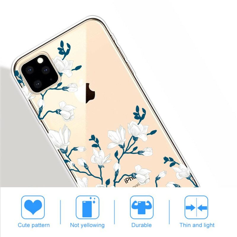 Telefoonhoesje voor iPhone 11 Pro Max Witte Bloemen