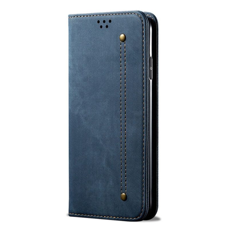 Bescherming Hoesje voor Xiaomi Redmi Note 12 5G Folio-hoesje Spijkerstof