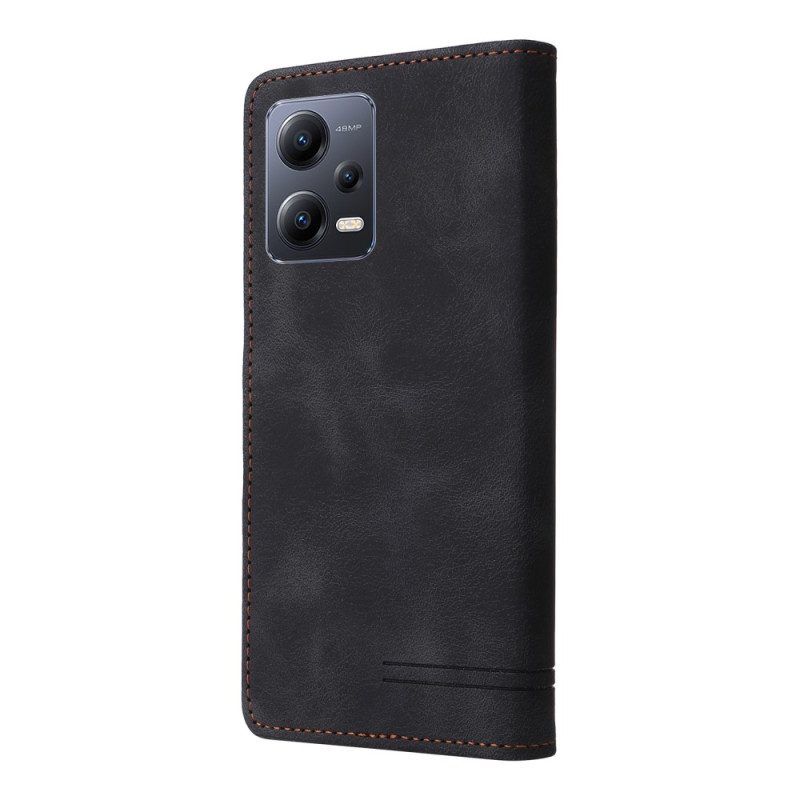 Flip Case voor Xiaomi Redmi Note 12 5G Leren Styling