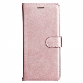 Flip Case voor Xiaomi Redmi Note 12 5G Met Ketting Effen Met Bandje