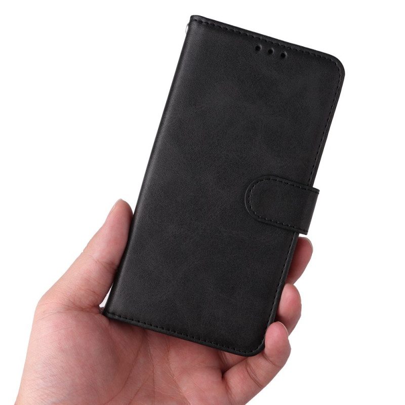 Flip Case voor Xiaomi Redmi Note 12 5G Met Ketting Effen Met Bandje