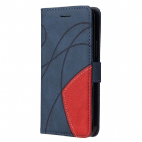 Flip Case voor Xiaomi Redmi Note 12 5G Met Ketting Tweekleurige Riem