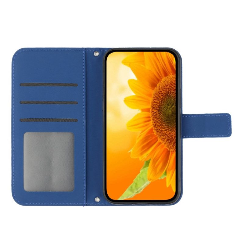 Folio-hoesje voor Xiaomi Redmi Note 12 5G Bloem Met Koord