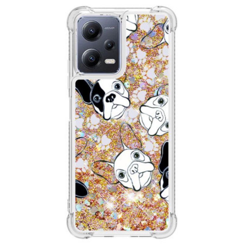 Hoesje voor Xiaomi Redmi Note 12 5G Pailletten Mr Dog