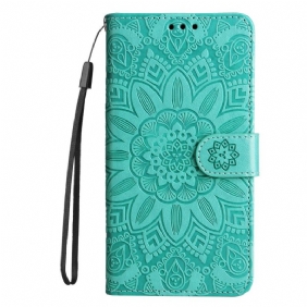 Leren Hoesje voor Xiaomi Redmi Note 12 5G Met Ketting Mandala-decoratie Met Riem