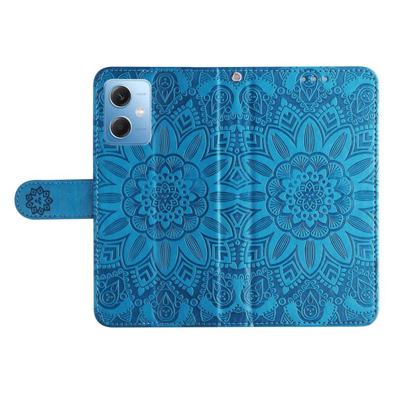 Leren Hoesje voor Xiaomi Redmi Note 12 5G Met Ketting Mandala-decoratie Met Riem