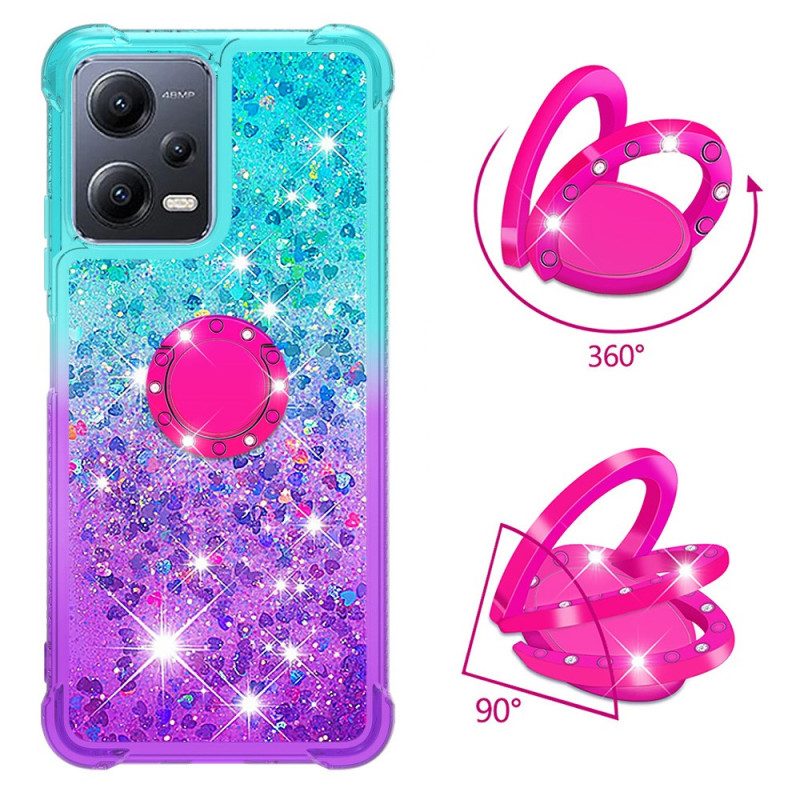 Telefoonhoesje voor Xiaomi Redmi Note 12 5G Glitter Ringbeugel