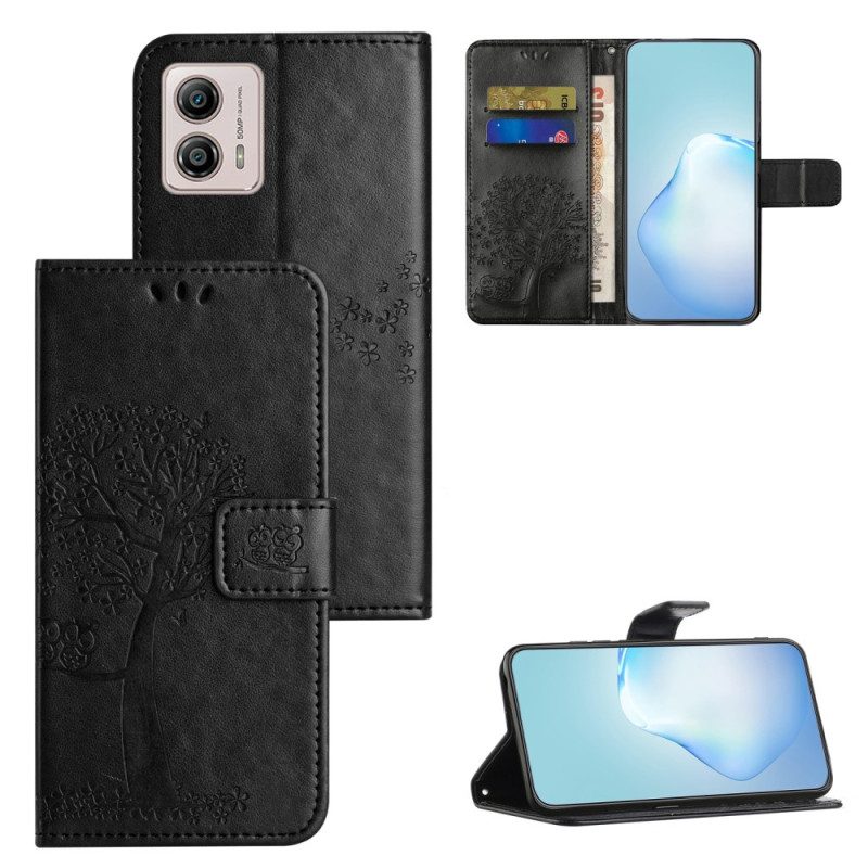 Flip Case voor Moto G73 5G Uil Boom