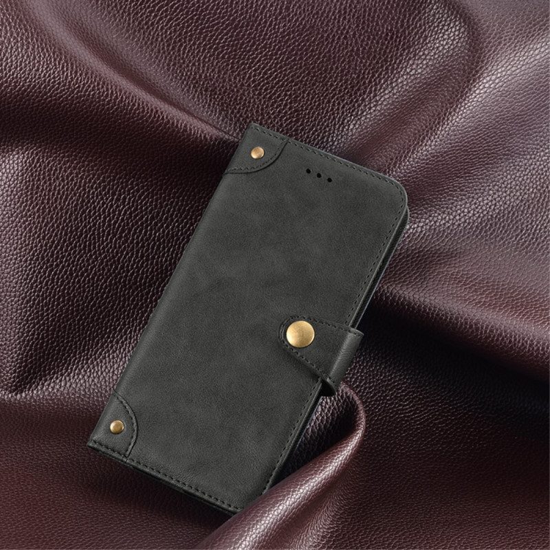 Folio-hoesje voor Moto G73 5G Idewei Magnetische Knop