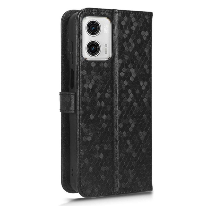 Folio-hoesje voor Moto G73 5G Met Ketting 3d Strappy-ontwerp