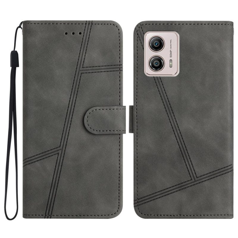 Folio-hoesje voor Moto G73 5G Met Ketting Lanyard-lijnen