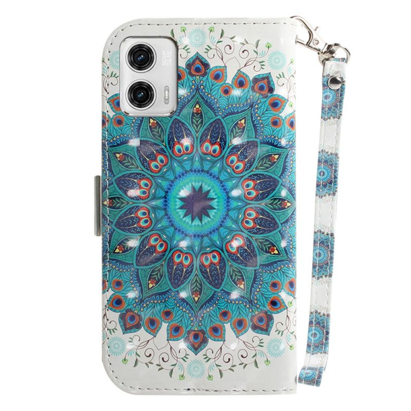 Folio-hoesje voor Moto G73 5G Met Ketting Strakke Mandala