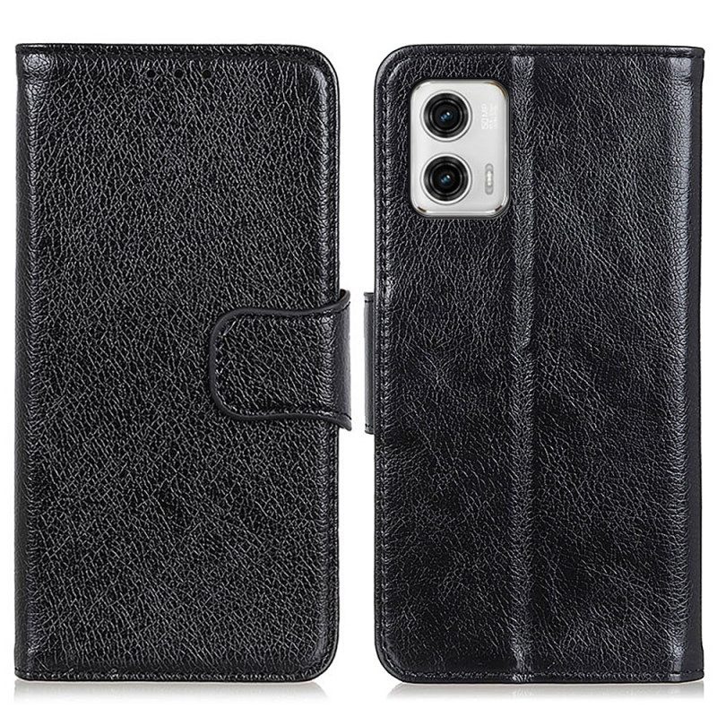 Folio-hoesje voor Moto G73 5G Nappa Splitleer