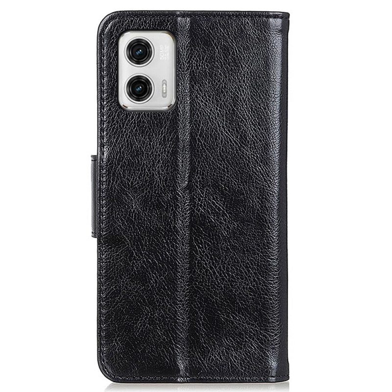 Folio-hoesje voor Moto G73 5G Nappa Splitleer