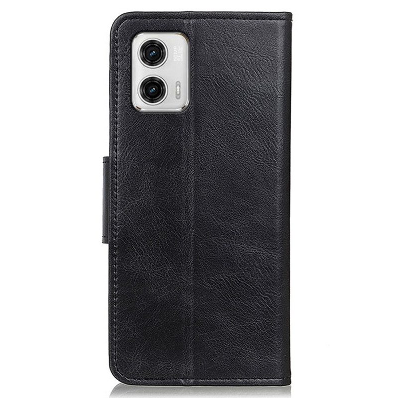 Folio-hoesje voor Moto G73 5G Stijl Lederen Gesp Omkeerbaar