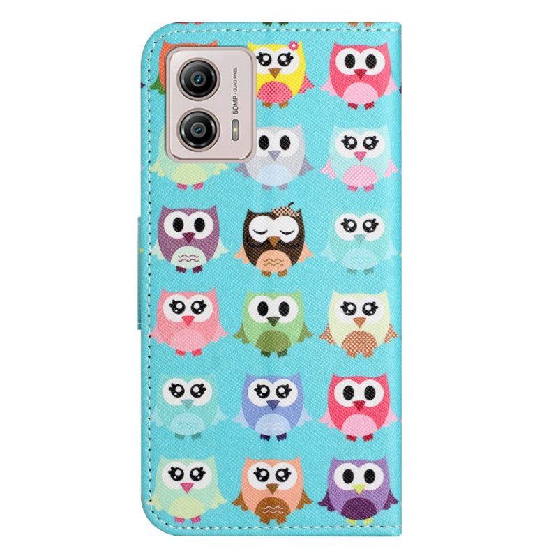 Folio-hoesje voor Moto G73 5G Uil Stam