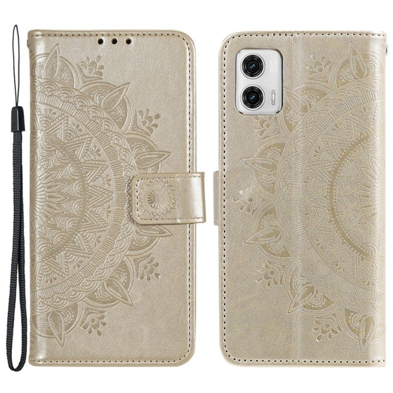 Folio-hoesje voor Moto G73 5G Zon Mandala