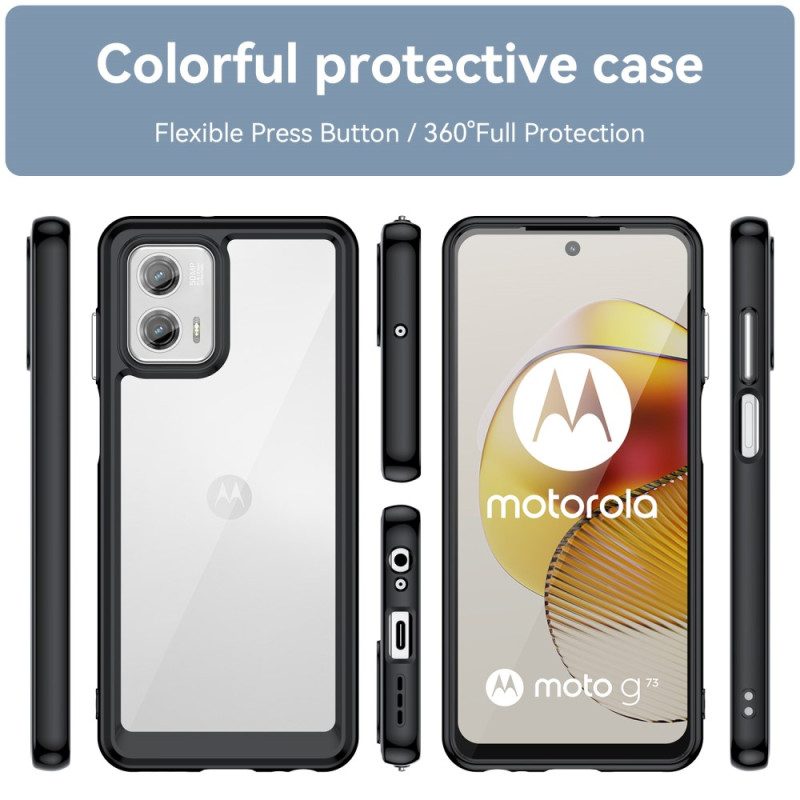 Hoesje voor Moto G73 5G Transparante Hybride