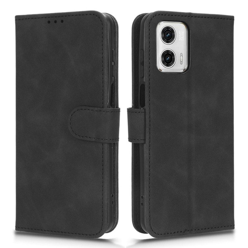 Leren Hoesje voor Moto G73 5G Skin-touch-gevoel