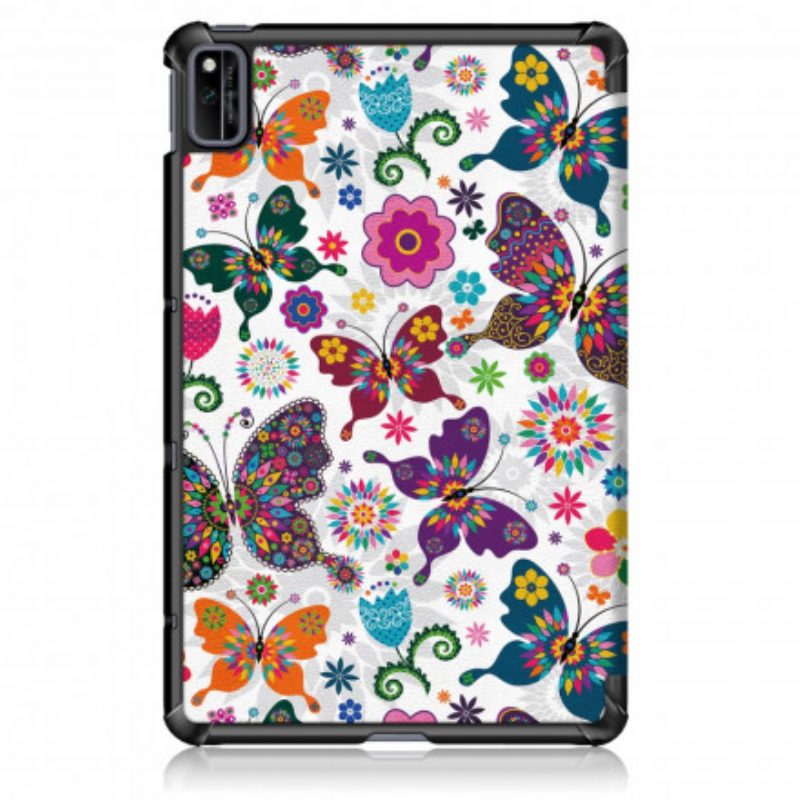 Bescherming Hoesje voor Huawei MatePad New Verbeterde Retro Vlinders En Bloemen