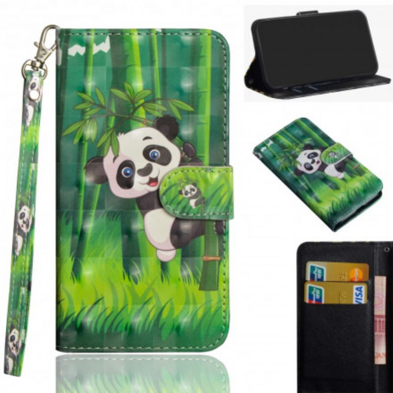 Folio-hoesje voor Google Pixel 4A Panda En Bamboe