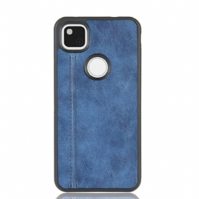 Telefoonhoesje voor Google Pixel 4A Couture-leereffect