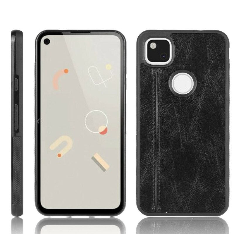 Telefoonhoesje voor Google Pixel 4A Couture-leereffect