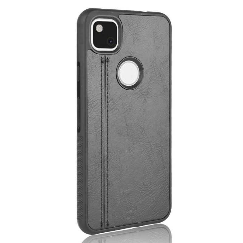 Telefoonhoesje voor Google Pixel 4A Couture-leereffect