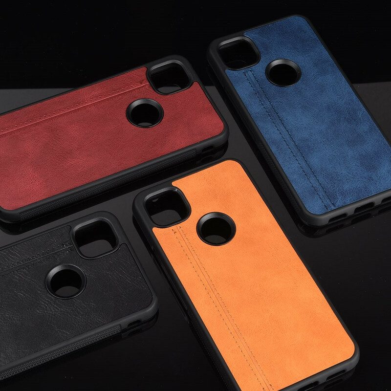 Telefoonhoesje voor Google Pixel 4A Couture-leereffect