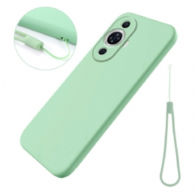 Cover Hoesje Huawei Nova 11 Pro Telefoonhoesje Vloeibare Siliconen Band