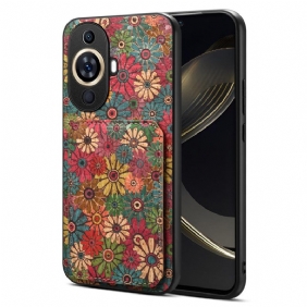 Hoesje Voor Huawei Nova 11 Pro Kaarthouder Met Bloemenmotief