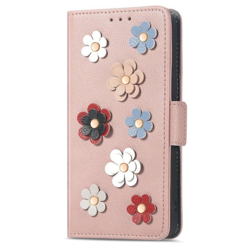 Folio-hoesje voor Samsung Galaxy M13 3d Bloemen