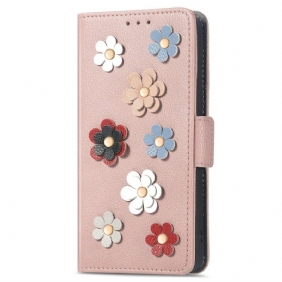 Folio-hoesje voor Samsung Galaxy M13 3d Bloemen