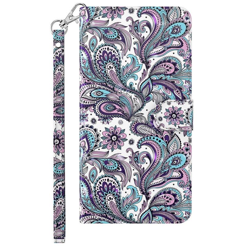 Folio-hoesje voor Samsung Galaxy M13 Abstractie Met Lanyard