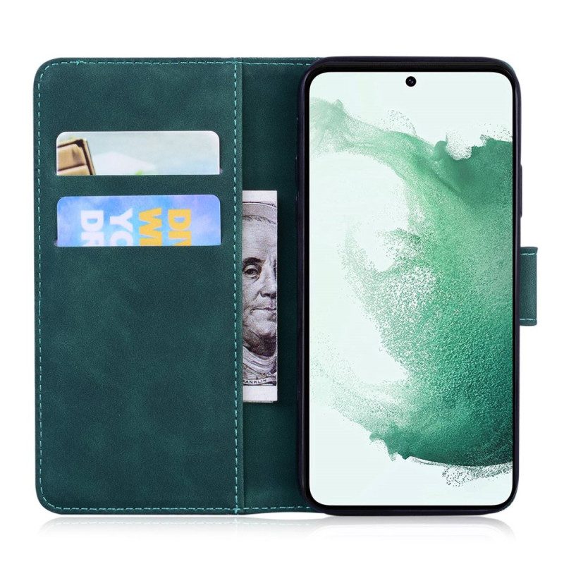 Folio-hoesje voor Samsung Galaxy M13 Tijger Voetafdruk