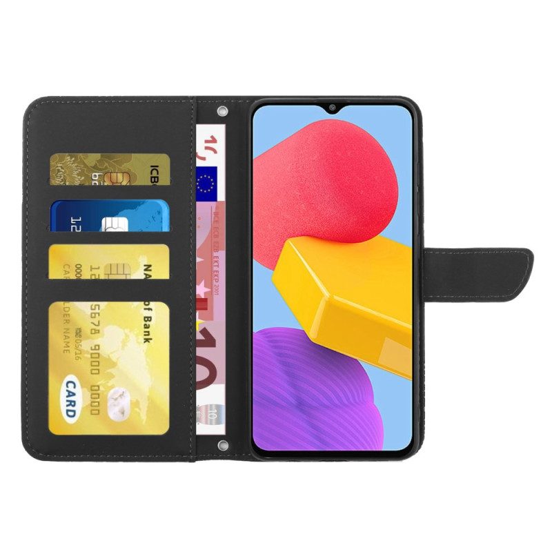 Folio-hoesje voor Samsung Galaxy M13 Vlinders En Schouderriem