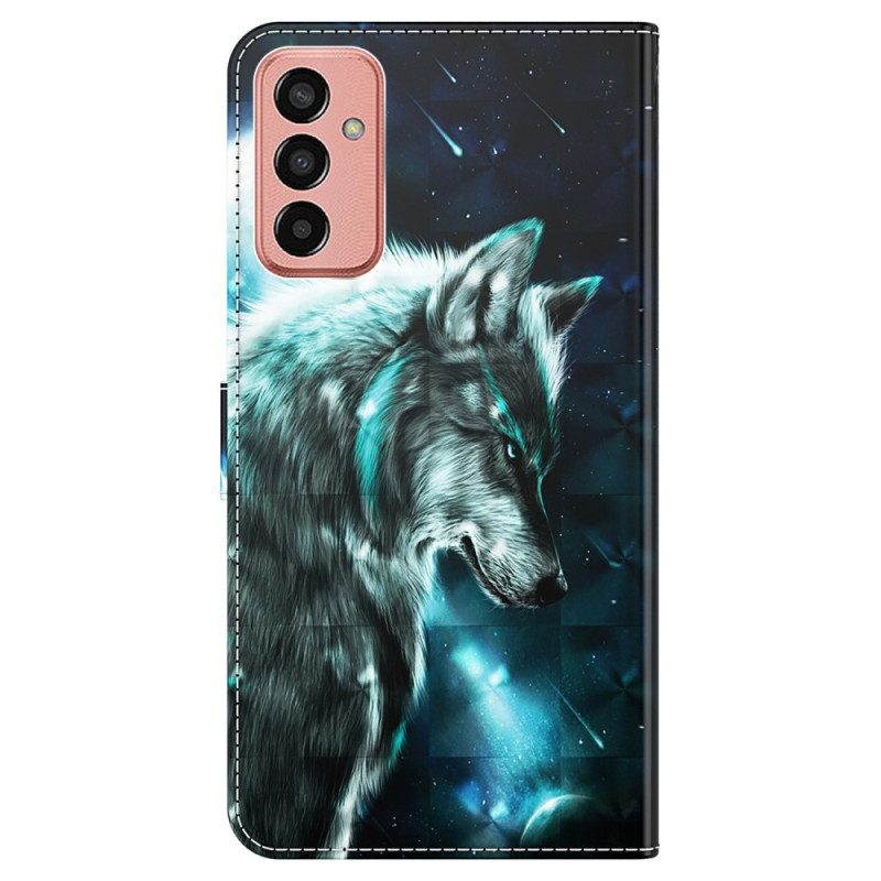 Folio-hoesje voor Samsung Galaxy M13 Wolf Met Sleutelkoord