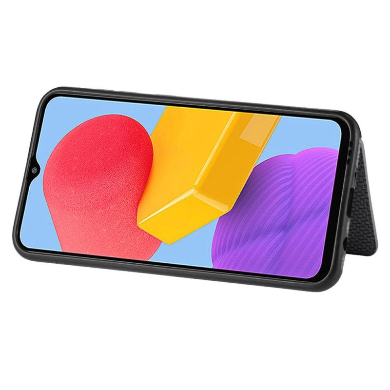 Hoesje voor Samsung Galaxy M13 Portemonnee Koolstofvezel En Magnetische Portemonnee